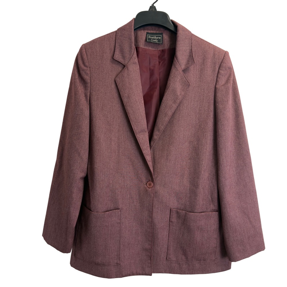 Southern Lady Vintage Blazer Mauve Pink Single Button Made in USA Womens M